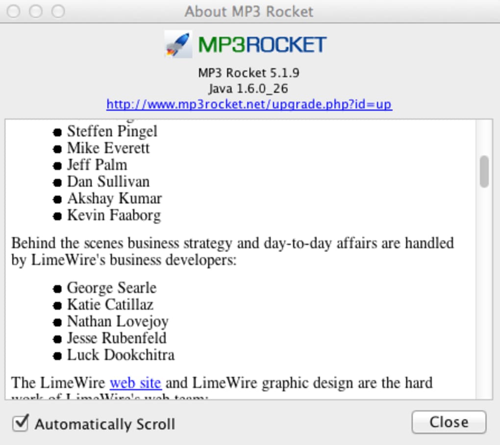 mp3 rocket for mac os x 10.4.11